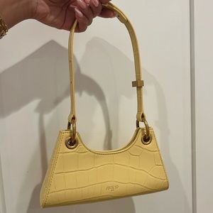 Apede Mod Small Froggy Bag In Lemon Yellow Croc